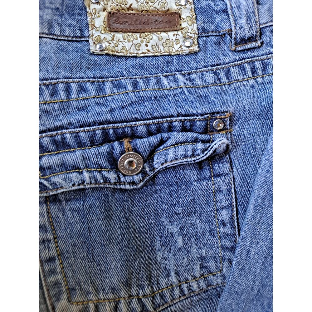 Limited Too Simply Low Distressed Patched Jeans Size 18 1/2 View 2